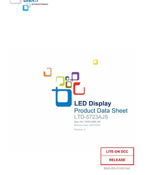 PDF Document Cover - LTD-5723AJS LED Display Datasheet - 0.56-inch Digit Height - AlInGaP Yellow - 2.6V Forward Voltage - English Technical Document