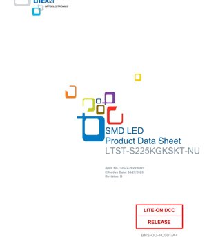 PDF Document Cover - SMD LED LTST-S225KGKSKT-NU Datasheet - Dual Color (Green/Yellow) - 25mA - 60mW - English Technical Document