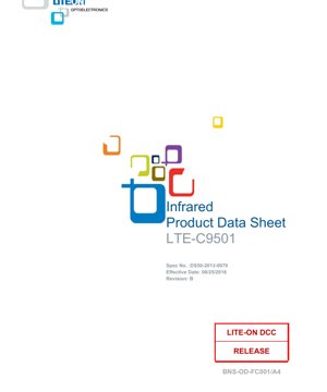 PDF Document Cover - IR Emitter and Detector LTE-C9501 Datasheet - 940nm Wavelength - 20mA Forward Current - 1.2V Typical Forward Voltage - English Technical Document