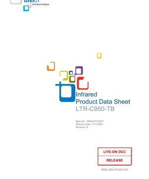 PDF Document Cover - LTR-C950-TB Infrared Phototransistor Datasheet - Top View Black Lens - 940nm - English Technical Document
