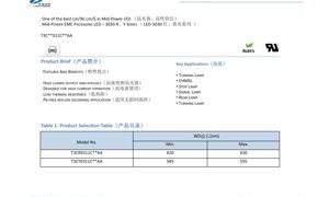 PDF Document Cover - LED 3030 Mid-Power LED Datasheet - 3.0x3.0mm - 2.0-2.4V - 0.35W - Red/Yellow - English Technical Document