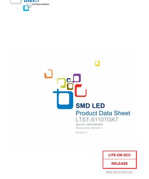 PDF Document Cover - Side Looking SMD LED LTST-S110TGKT Datasheet - Package Dimensions - Forward Voltage 3.2V - Luminous Intensity up to 450mcd - Green 530nm - English Technical Document