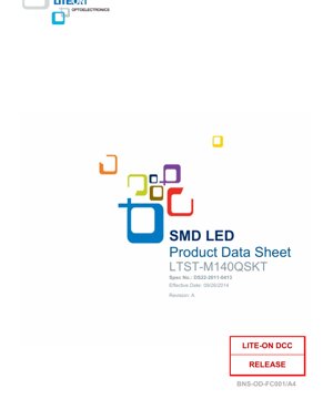 PDF Document Cover - SMD LED Yellow AlInGaP Datasheet - SMD Package - Forward Voltage 1.8-2.4V - Luminous Flux up to 2.13lm - English Technical Document