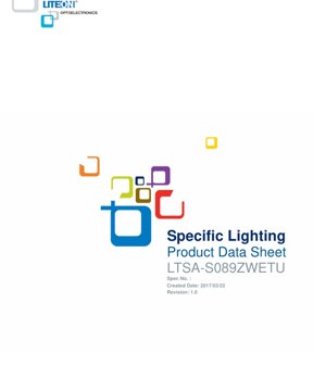 PDF Document Cover - LTSA-S089ZWETU SMD LED Datasheet - Yellow Lens White Light - 50mA - 170mW - English Technical Documentation