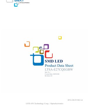 PDF Document Cover - SMD RGB LED with Embedded Driver - LTSA-E27CQEGBW Datasheet - English Technical Document