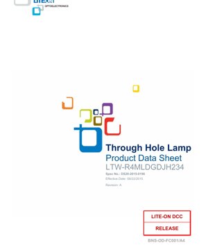 PDF Document Cover - LTW-R4MLDGDJH234 LED Lamp Datasheet - White Diffused Lens - 20mA Forward Current - 3.2V Typical Forward Voltage - English Technical Documentation