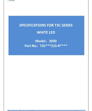 PDF Document Cover - White LED 3030 SMD Datasheet - Size 3.0x3.0x0.66mm - Voltage 5.9V - Power 0.71W - English Technical Document