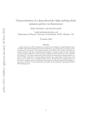 PDF Document Cover - Characterization of Deep-UV LED Emission Pattern via Fluorescence Conversion