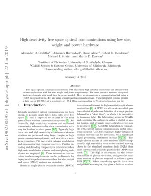 PDF Document Cover - High-Sensitivity Free Space Optical Communications Using Low SWaP Hardware