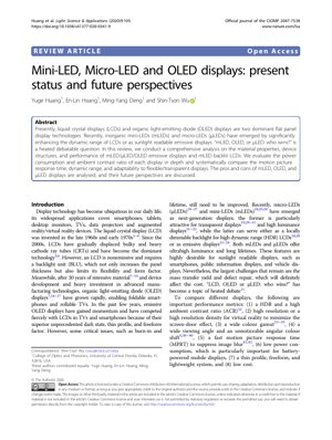 PDF Document Cover - Mini-LED, Micro-LED and OLED Displays: Comprehensive Analysis and Future Outlook