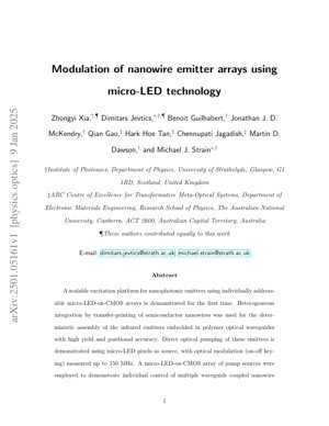 PDF Document Cover - Modulation of Nanowire Emitter Arrays using Micro-LED Technology