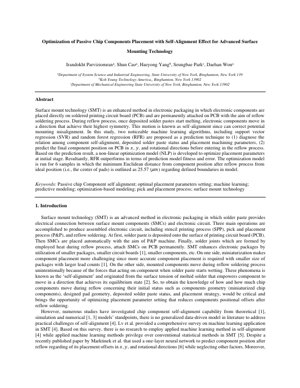PDF Document Cover - Optimization of Passive Chip Components Placement with Self-Alignment Effect using Machine Learning